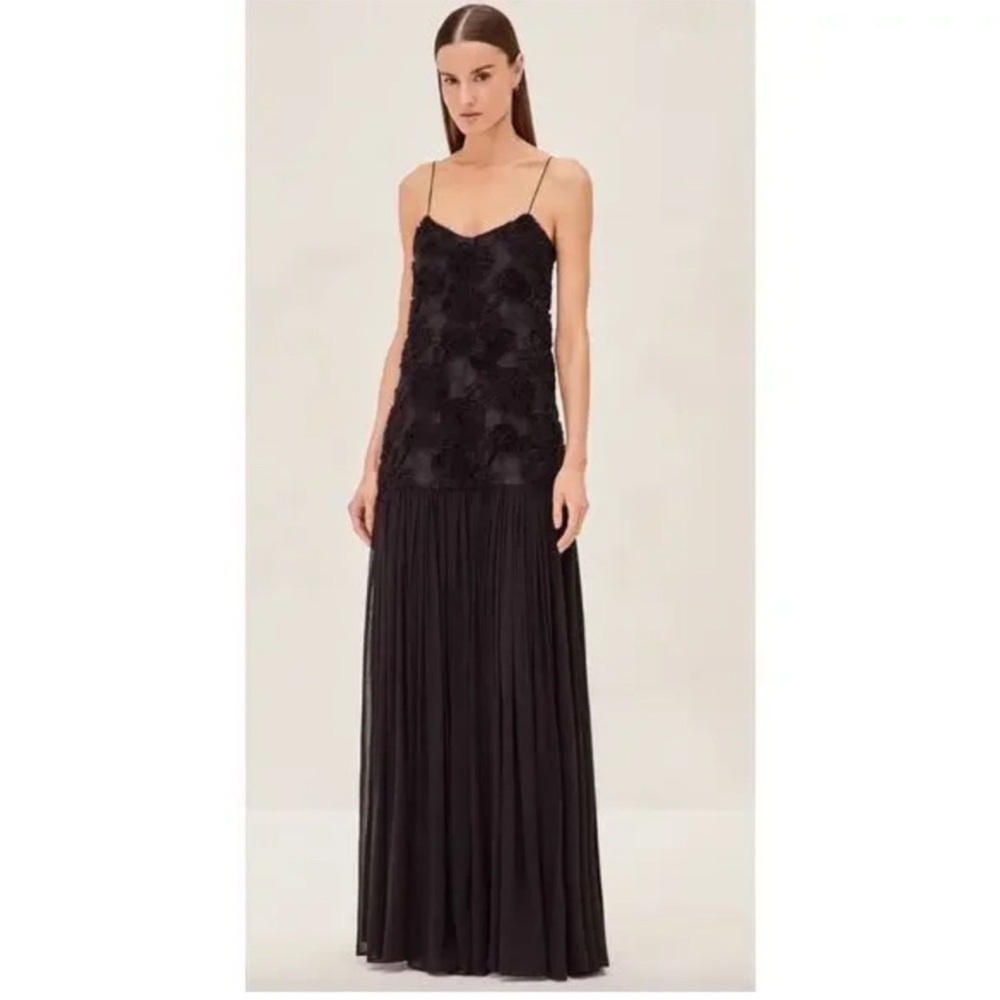 Alexis Natalia Drop Waist Black Gown
